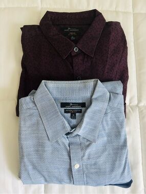 Marc Anthony Men's Slim Fit Button-Down Shirt Bundle of 2 Shirts